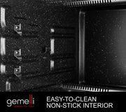 The Gemelli Oven Has An Easy To Clean Non-Stick Interior That Makes Kitchen Cleanup Fast And Easy